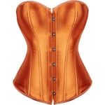 upoo Korsett Toppar för Kvinnor Plus Size Renässans Korsett Snörning Korsett Bustier Korsett Orange Liten