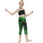 Mine-crafts Girl's Legging Tights Trousers Cute Leggings for Kids Chic Slim Cropped Pants for Sports Yoga Home 7-9Y