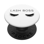 Lash Boss, White, Eye Lashes Mascara, Eyelash Queen, Cute PopSockets PopGrip: Swappable Grip for Phones & Tablets