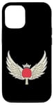 Coque pour iPhone 13 Raquette de tennis table avec ailes d'oiseaux Couronne King