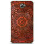 Coque TPU Gel Souple Sony Ericsson Xperia E4 Design Mandala Rosace Orange & Noir