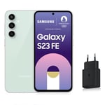 SAMSUNG GALAXY S23 FE, Smartphone Android 5G avec Galaxy AI, 128 Go, Chargeur secteur rapide 25W inclus [Exclusivité Amazon], Smartphone déverrouillé, Vert d'eau, Version FR