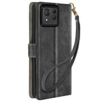 Avizar Folio case for Asus Zenfone 11 Ultra RFID-Blocking Wallet, Black