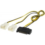 Intern splitter adapter - 15 Pin S-ATA til 2 x 2pin blæser stik