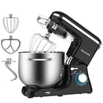 HOWORK Robot Pâtissier 1500W, 6 Vitesses Pétrin Professionnel avec Bol 8L, avec Crochet Pétrisseur, Batteur Plat, Fouet à Fils, Spatule en Silicone, Weparator blanc d'œuf