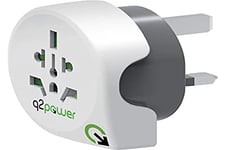 Q2 Power Adaptateur de Voyage Monde vers Royaume-Uni - Blanc/Gris