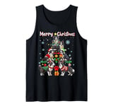 Border Collie Dogs Merry Christmas Tree Dog Lovers Matching Tank Top