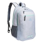 adidas Unisex's Foundation Backpack (38l) Durable Large Athletic Student Laptop Book Bag for Boys/Girls, Stone Wash White/Blue Dawn/Semi Flash Aqua Blue, One Size