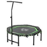 HOMCOM Foldable Trampoline Bouncer Jumper Adjust Handle for Adult Teens - Green