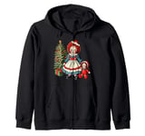 Raggedy Ann Getting a Toy Doll on Christmas Day Zip Hoodie