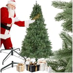 tectake® Sapin de Noël Artificiel Type Nordmann 210 cm Vert avec Pied Metallique Branches denses & réalistes Arbre de Noel Sapin de Noel Artificiel pour Décoration Noel - Plusieurs Tailles