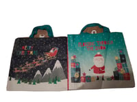 Flossing through the snow shopping bag christmas shopping bag santa sleigh bag