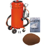 Equipement Express Sicoba - Combiné Sableuse Aérogommeuse Aspirateur mobile 106L intérieur/extérieur + Sac 25kg d'Abrasif Garnet 120A+ Mesh