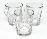 Kandil Bubbly 3 Piece Glass Mug Set Tea Coffee Cappuccino Cup 282ml Glassware