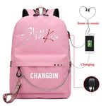 Stray Kids USB-ryggsäck koreanska Felix skolväska pojkar flickor fans presentpåse Mochila 9-WELLNGS 9 none