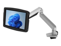 Compulocks Surface Pro 8-10 Space Enclosure Articulating Arm Mount Black - Monteringssats (Vsa-Adapter, Hölje, Vridbar Arm, Montering På Skrivbord) - Justerbar Arm - För Surfplatta - Låsbar - Höggradig Aluminium - Svart, Silver - Skärmstorlek: 13" -