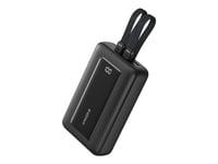 Anker - Strømbank - Built-In Usb-C & Lightning Cable - 20000 Mah - 30 Watt - Fast Charge - 4 Utgangskontakter (2 X Usb-C, Lightning, Usb)