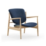 House of Finn Juhl - France Chair, Clear oiled oak, Cat. 2 Hallingdal 65 - 764 - Lenestoler - Finn Juhl - Tre farget,Blå - Tre/Tekstilmateriale