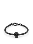 Philipp Plein PLEIN ELITE IP Black crystal skull leather bracelet, Black, Women