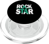 Bleu sarcelle Aqua Rock Star Teal Aqua Graphic PopSockets PopGrip pour MagSafe