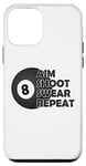 Coque pour iPhone 12 mini Pool Aim Shoot Swear Repeat – Funny Pool Black 8 Ball