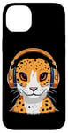 iPhone 14 Plus Leopard Gecko with Headphones Music Funny Case