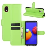 Galaxy A01 Core      Pu Wallet Case    [Green]