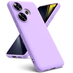 Oududianzi - Coque Compatible avec Xiaomi Poco F6 5G, [Coque Silicone Liquide] [Intérieur Microfibre] Souple Étuis en Caoutchouc Housse Antichoc Protection Bumper Coque Poco F6 5G - Mauve