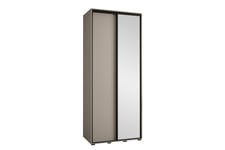 Norrebon Garderobe med Speil 100x235 cm - Beige Garderober & garderobesystem