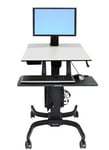 Ergotron WorkFit-C Single LD Sit-Stand Workstation - Vogn for LCD-skjerm / tastatur / mus / CPU - forsinket stål  pulverbelagt stål - grå  svart -