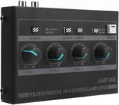 Amplificateur de Casque, amplificateur Audio Professionnel Mono/stéréo 4 canaux, séparateur de Casque Portable avec Sortie Casque TRS 1/4"" et 1/8"" et entrée Audio RCA/TRS 1/4"" et 1/8""(#1)