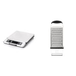 OXO Good Grips 5kg Stainless Steel Food Scale, 1.2 & Good Grips Box Grater,Silver/Black