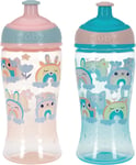 Nuby Super Slurp Water Bottle - No Spill Active Toddler Sippy Cup | 360ml / 12oz