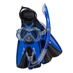 Mares - Masque Tuba et Palmes Enfant Aquazone Set X-One Pirate, Ensemble avec Masque, Tuba et Palmes Snorkeling Enfants - Unisex Bleu S