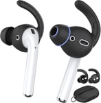 2 Paires Crochets D'Oreille Airpods Couvrent Embouts D'Écouteurs [Sac Supplémentaire] Apple Earbuds Ear Hooks Compatible Avec Airpods 2 / Airpods 1 / Earpods (Grand & Petit, Noir)[PHO063271]