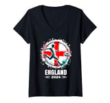 Womens England Player Sports Vintage Men Boys England 2024 V-Neck T-Shirt