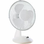 9" Desk Fan Table Top 2 Speed Oscillating Rotating Home/Office/Garage - White