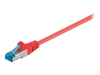 Goobay - Nettverkskabel - Rj-45 (Hann) Til Rj-45 (Hann) - 5 M - Sftp, Pimf - Cat 6A - Halogenfri, Formstøpt, Uten Hindringer - Rød