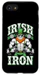 Coque pour iPhone SE (2020) / 7 / 8 Irlandais Iron Funny St Patrick Day Leprechaun Gym Fitness