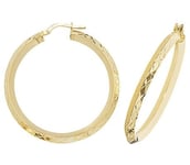 James Moore TH ER1018-30 9k Yellow Gold Hinged Hoop Earrings Jewellery