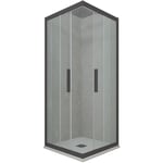 Forte - Cabine parois douche coulissante 70x70 Anthracite Kolors