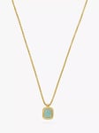 Estella Bartlett Gemstone Square Pendant Necklace, Gold/Amazonite