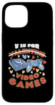 Coque pour iPhone 15 V est pour les jeux vidéo, la Saint-Valentin, Funny Gamer, pour hommes et garçons