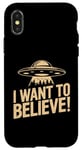 iPhone X/XS UFO I Want To Believe Funny Space Ship UFO Memes Funny UFO Case