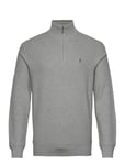 Polo Ralph Lauren Mesh-Knit Cotton Quarter-Zip Sweater Grå