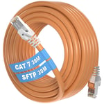 Cable Ethernet 30m Cat 7, Cable RJ45 30m Blindé Câble Réseau, Câble Internet 30 Mètres Extérieur Câble LAN, Haute Vitesse Câble Wifi 10Gbit/s 600MHz S/FTP Gigabit Cordon RJ45 pour Routeur Modem.[G498]