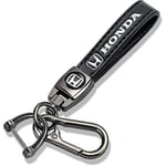 Kompatibel med Honda äkta läder bil logotyp nyckelring kompatibel med herr- och damnyckelring nyckelring svarta tillbehör