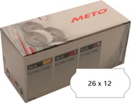 Meto Prisetiketter Perm, 26x12, vit, 6 rullar