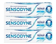 Sensodyne Repair & Protect Original Mint Toothpaste for Sensitive Teeth, 3x75ml