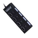 XEjU USB Hub 2.0 High Speed 4 Port USB 2.0 Hub Splitter On/Off Switch for Laptop PC